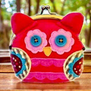 Stephen Joseph Coin Purse OWLKiss Lock Embellished Tiny